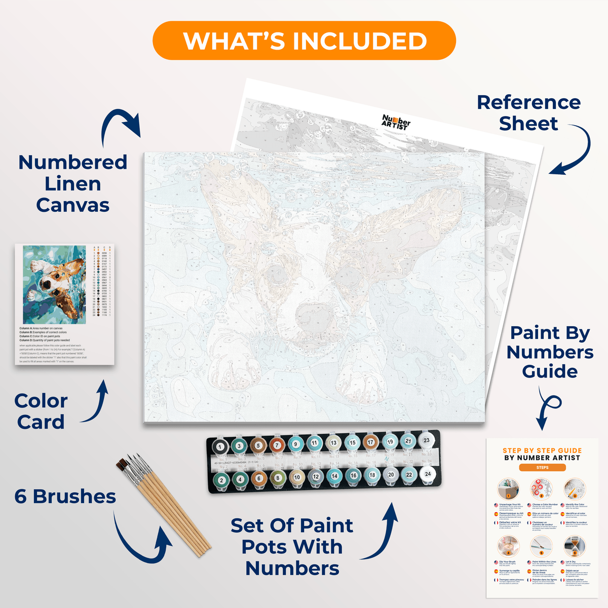 Doggy Paddle - Number Artist Paint by Numbers Kits