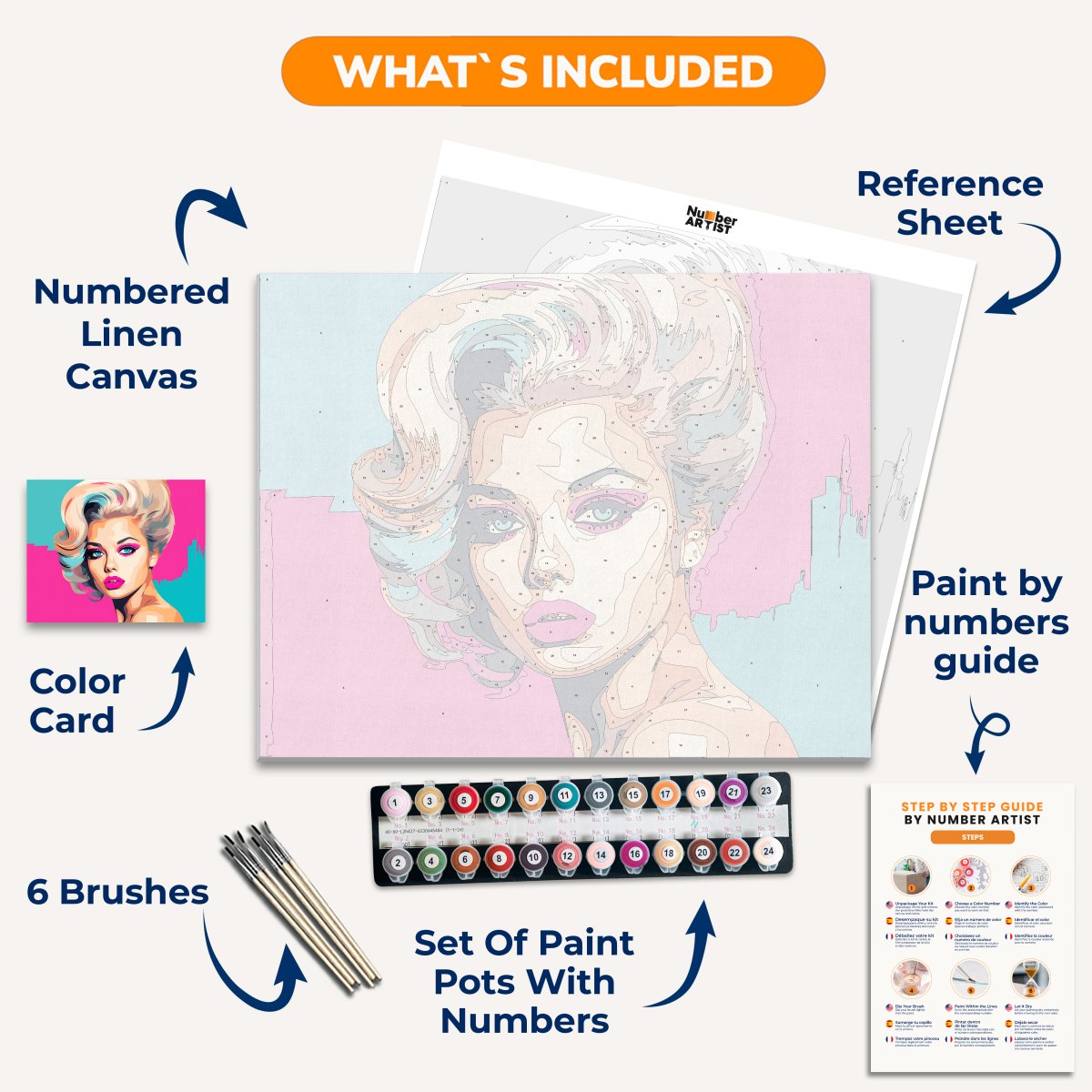 The image showcases a vivid and colorful portrait of a woman.