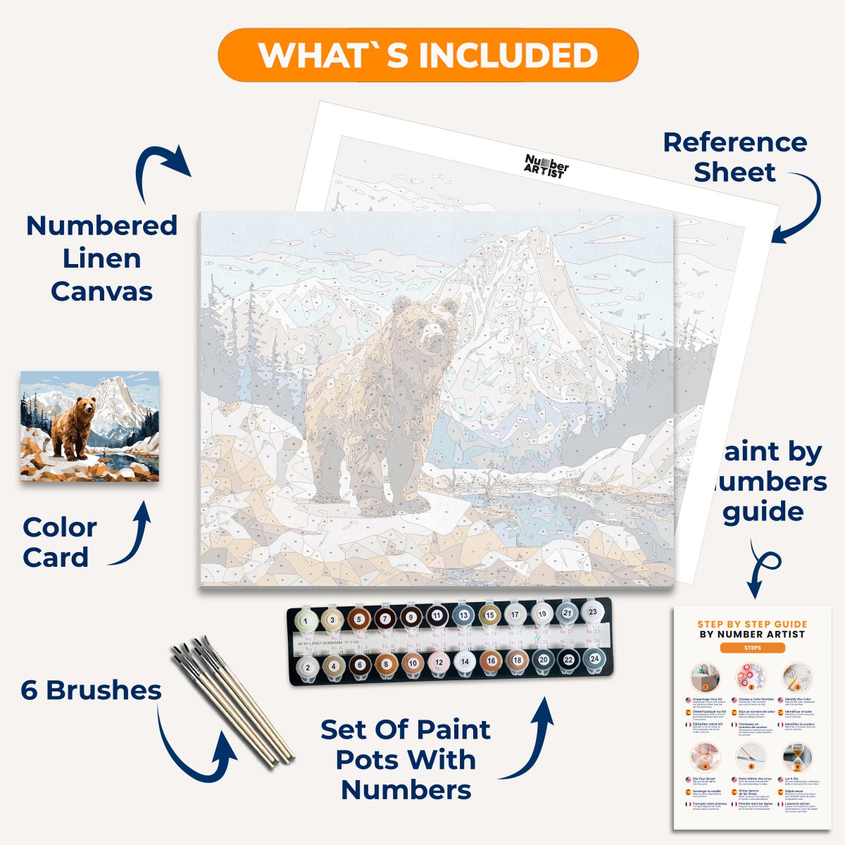 An illustration showcases a majestic brown bear, positioned atop a rocky ledge.