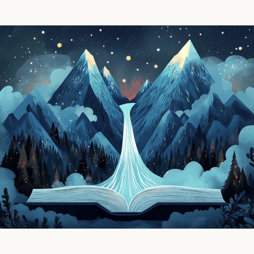 A digital illustration portrays a magical night scene.