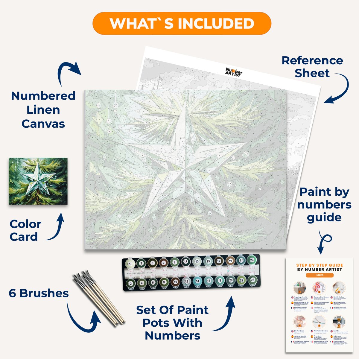 A vibrant Christmas tree stands against a backdrop of snowflakes falling on a wintery scene.