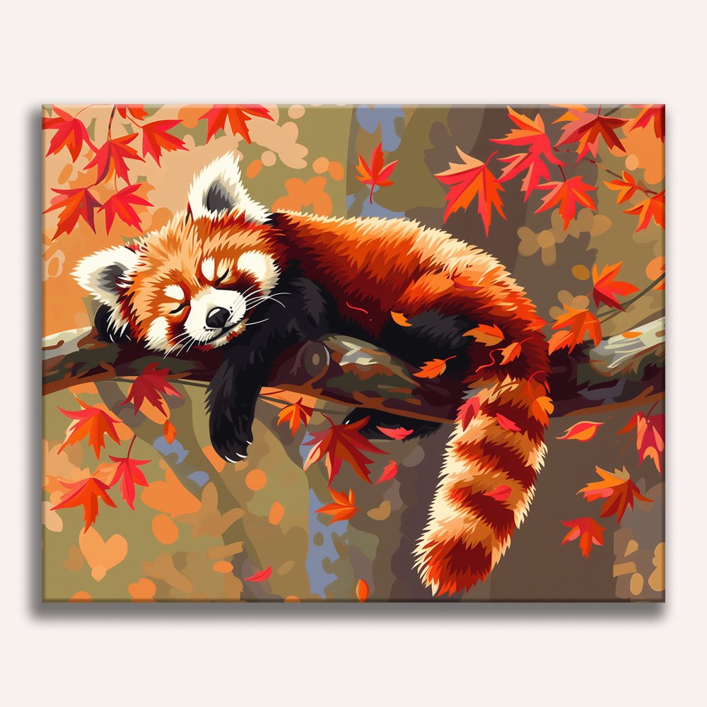 Red panda 9x12 store acrylic painting