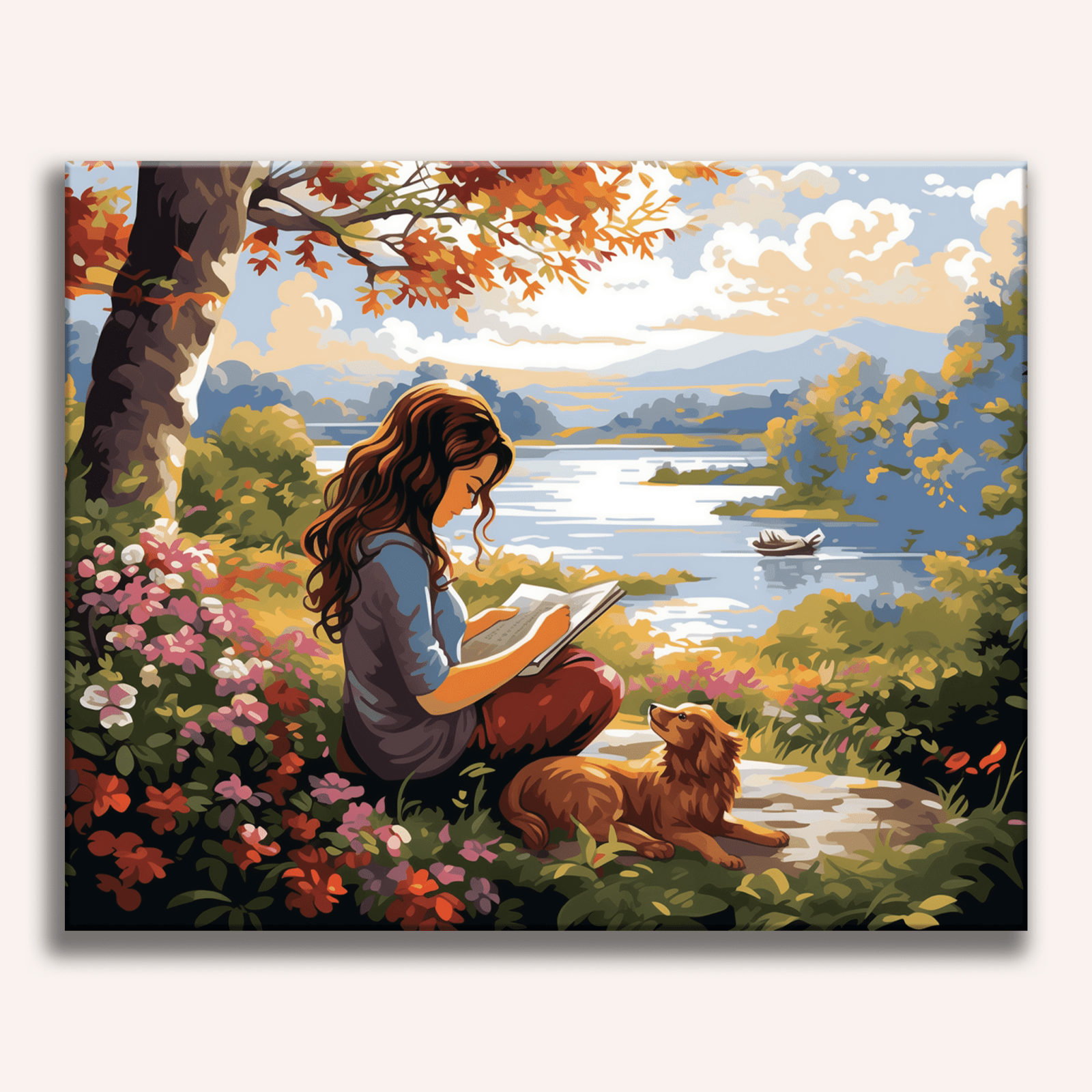 A person sits by a riverbank, immersed in reading a book.