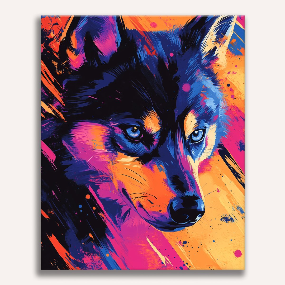 The image showcases a striking wolf illustration.