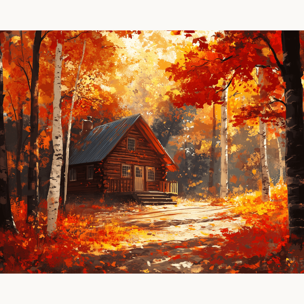 Autumn Forest Cottage - Number Artist Paint By Numbers Kits