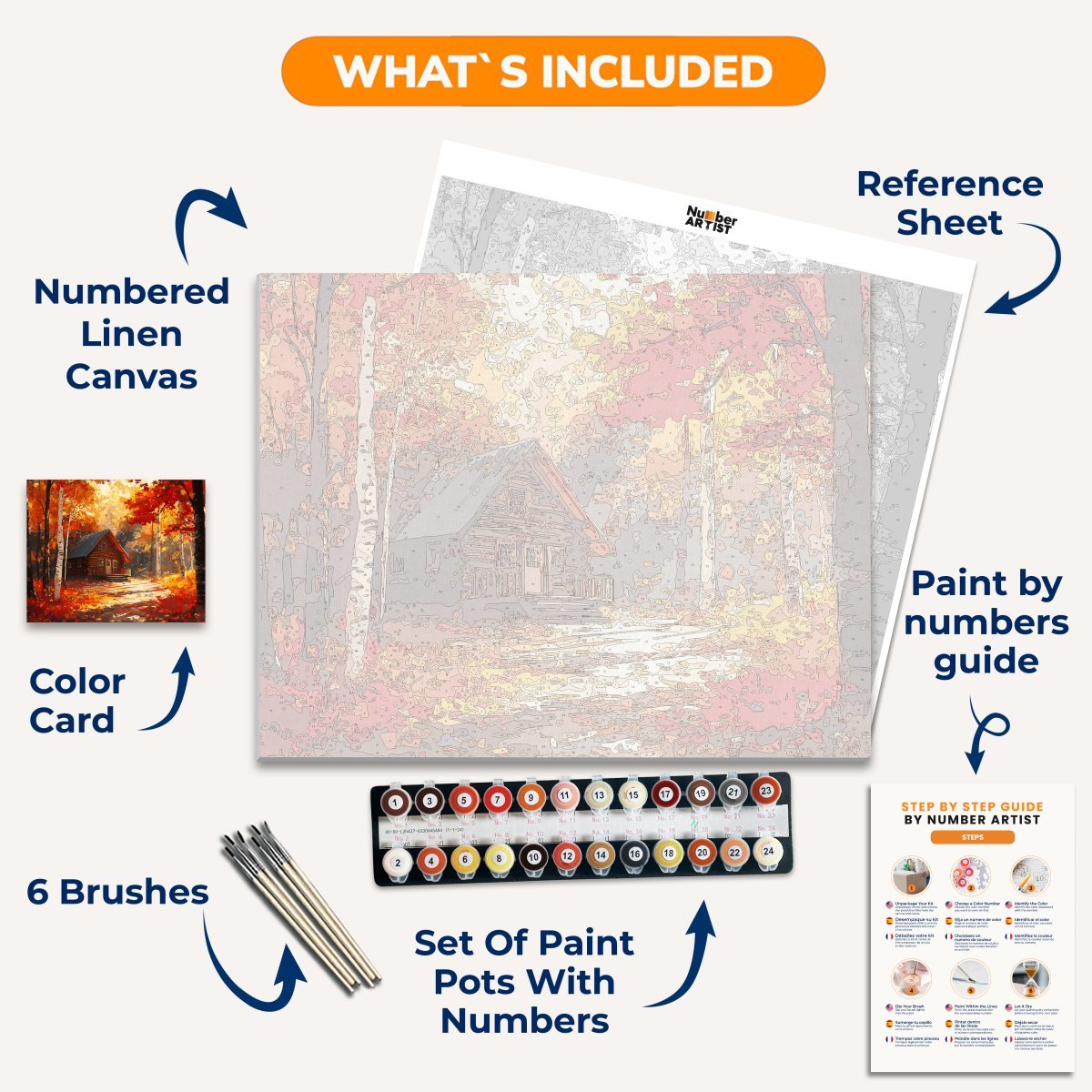 Autumn Forest Cottage - Number Artist Paint By Numbers Kits