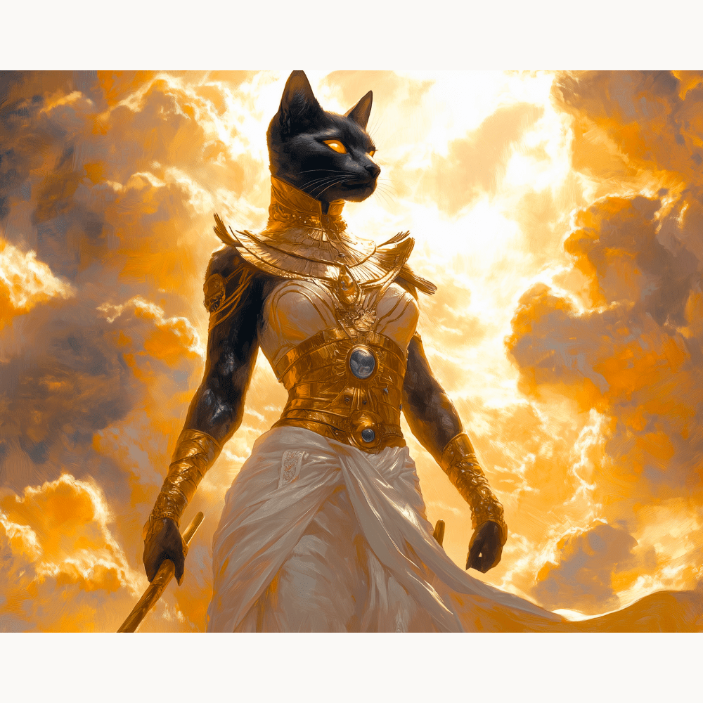 The image features an illustration of a female warrior cat.