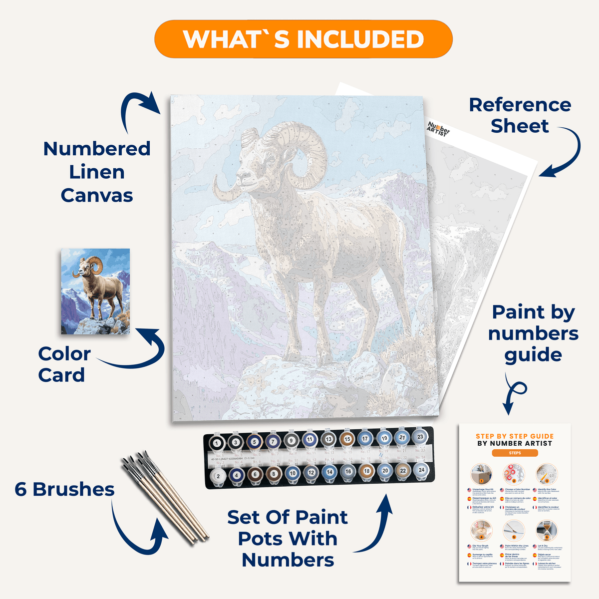Bighorn Ram - Number Artist Paint by Numbers Kits