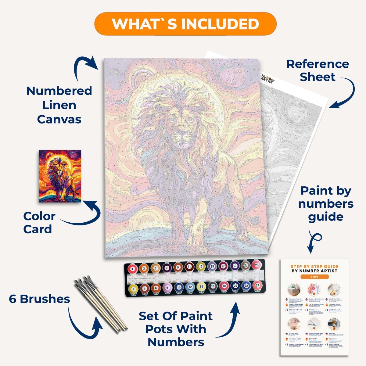 Blazing Sun Lion - Number Artist Paint By Numbers Kits