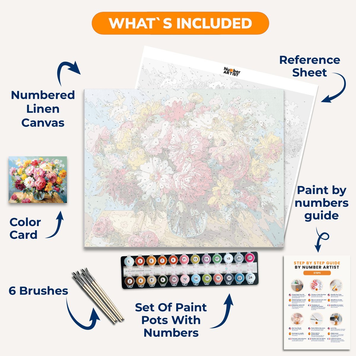 In the image, there is a vase filled with colorful flowers placed on a surface.