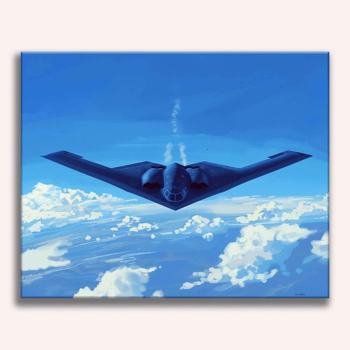 B-2 Bomber Acrylic print ready to hang with the Tell store Me How description of military flight.