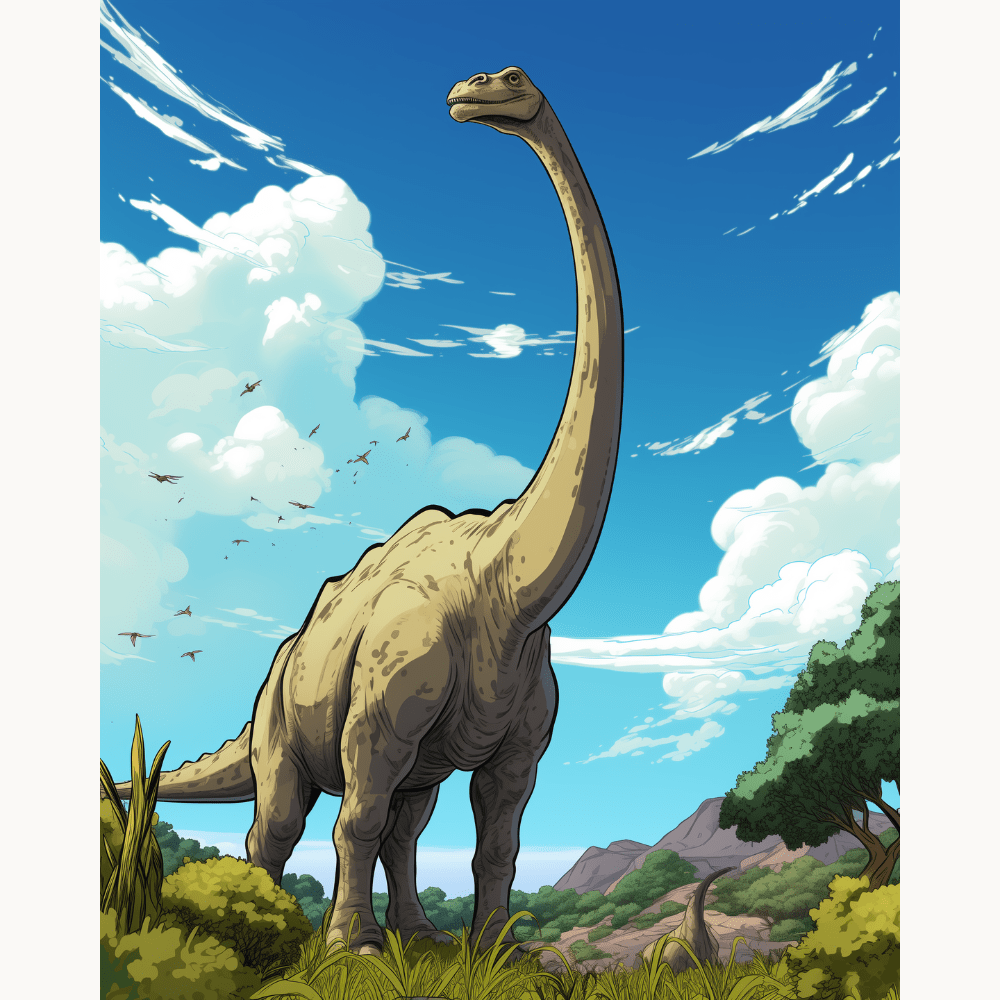 In the center of a vast grassland, a large, brown Velociraptor stands majestically on its hind legs.