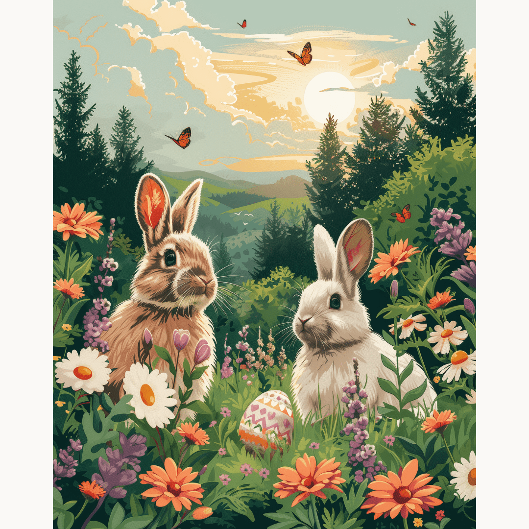 Bunny Landscape - Number Artist Paint by Numbers Kits