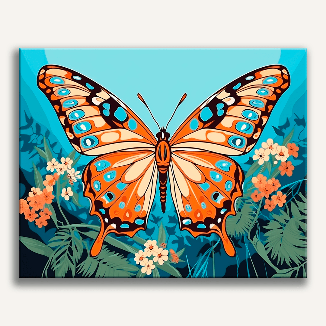 The image showcases a butterfly, characterized by its large wings that spread outward.