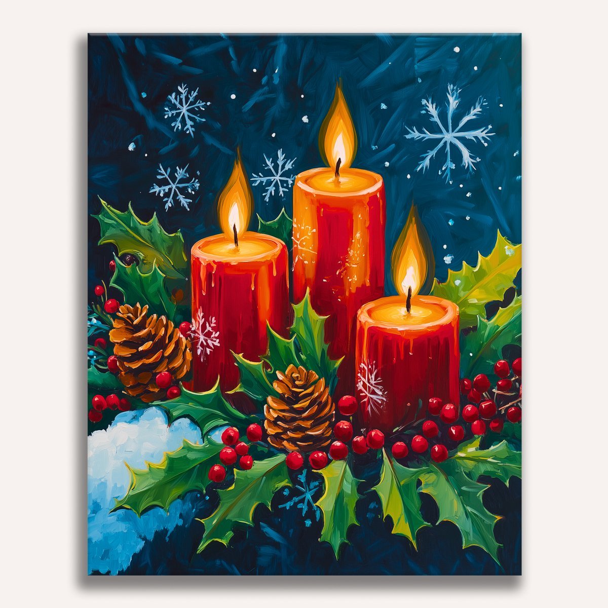 A vibrant illustration featuring a festive Christmas scene.