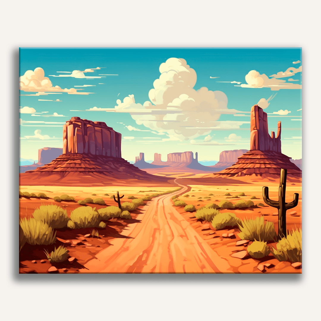 The image depicts a picturesque scene from Arizona.