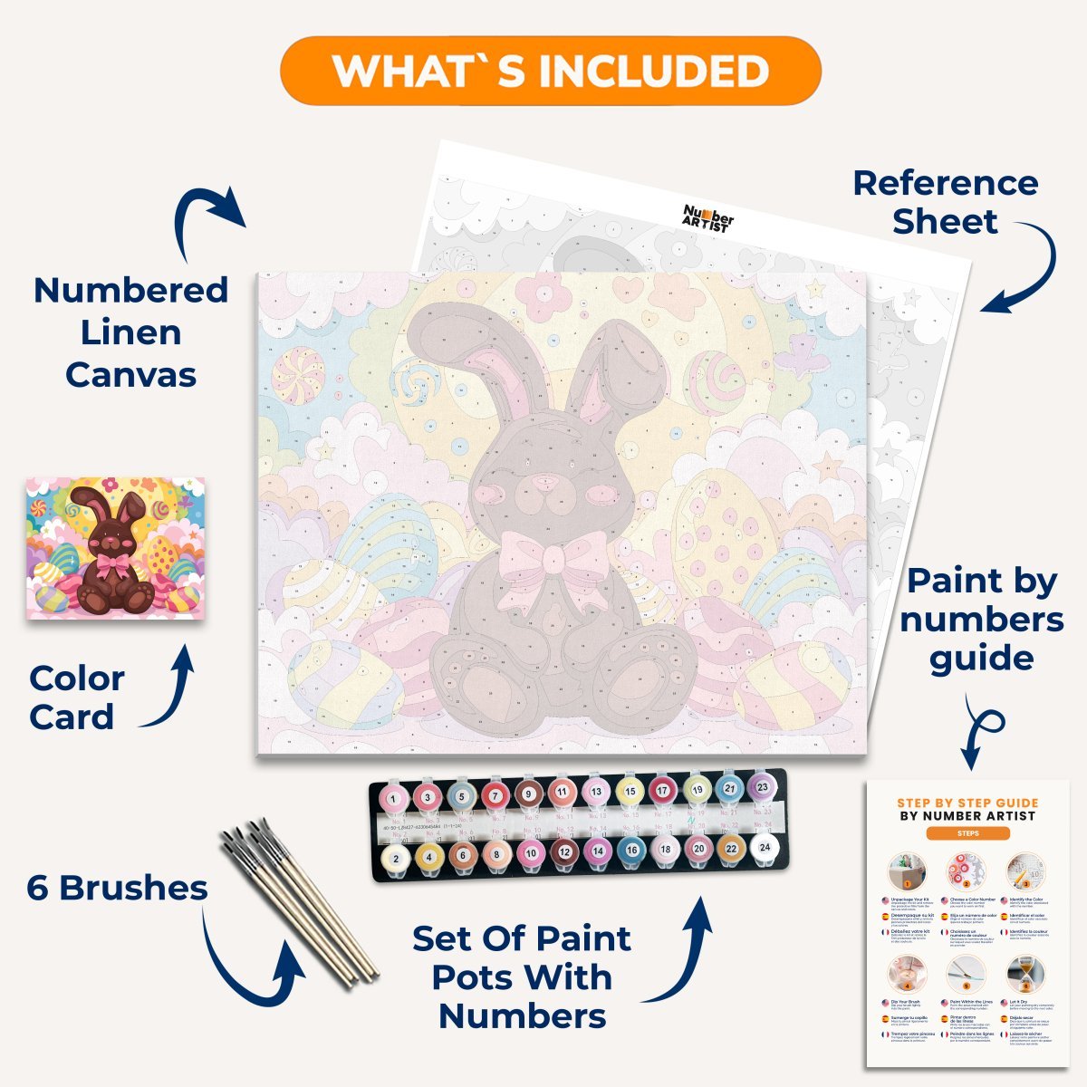 Chocolate Bunny - Number Artist Paint by Numbers Kits