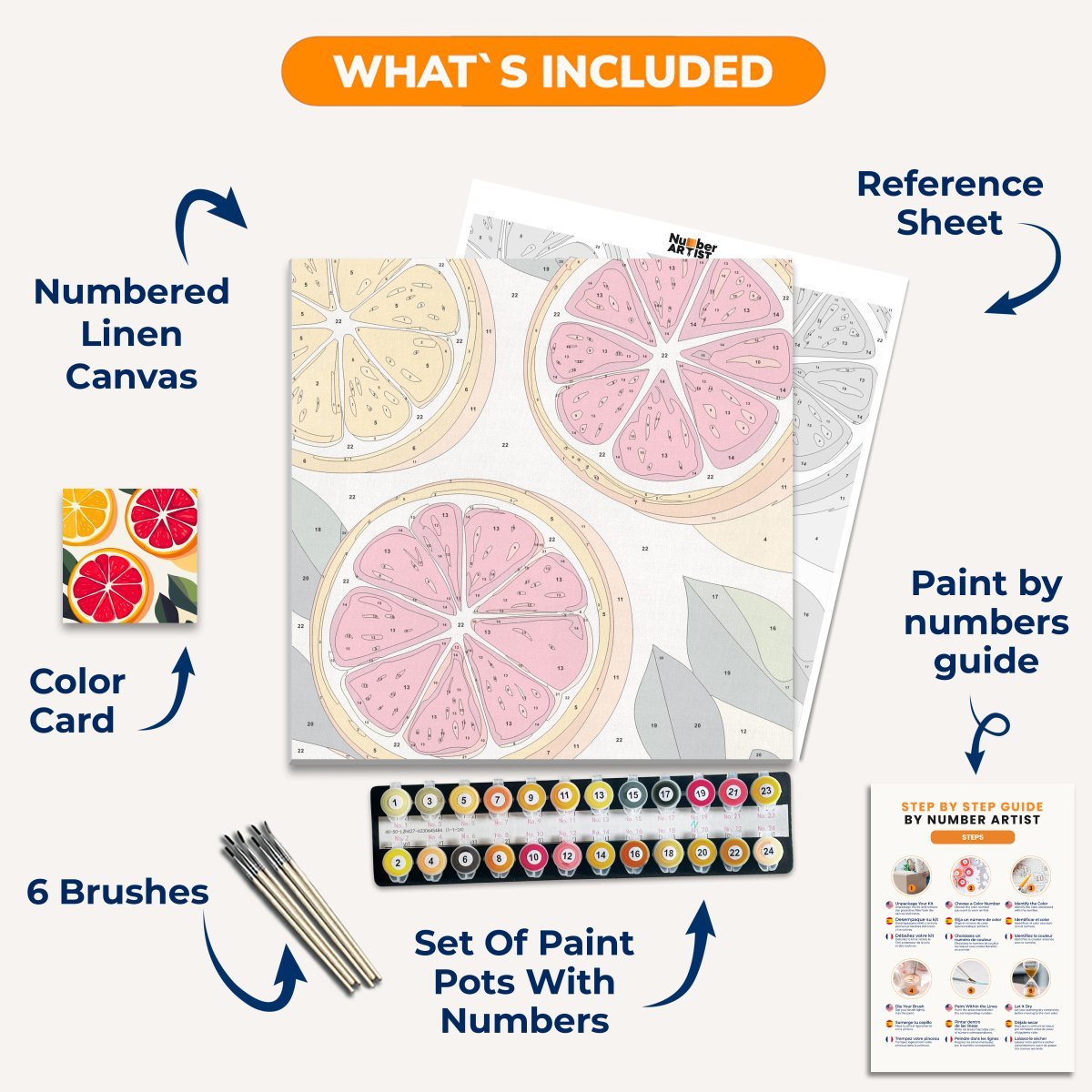 Citrus Serenity - Number Artist Paint by Numbers Kits