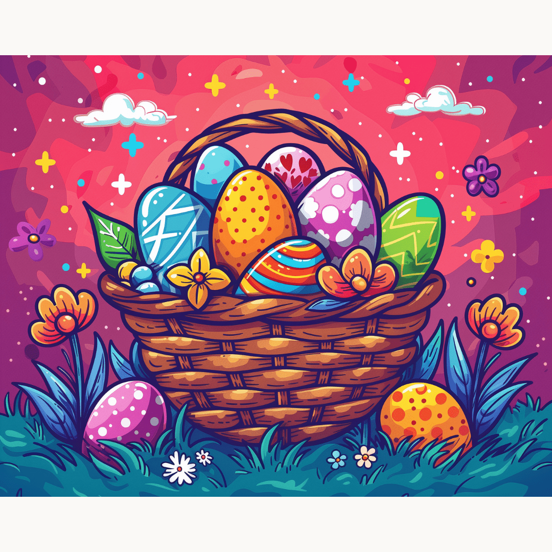 Colorful Basket - Number Artist Paint by Numbers Kits