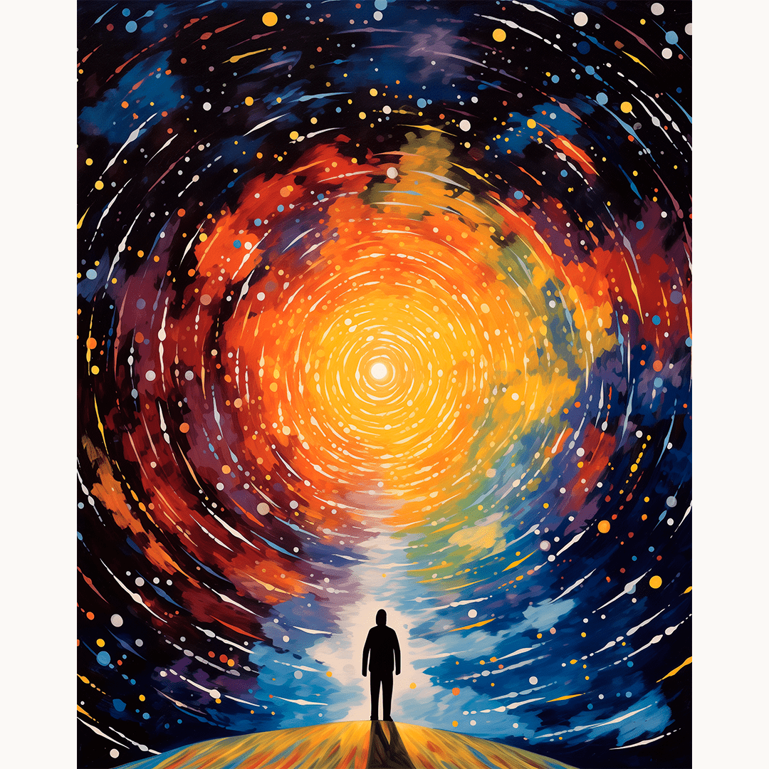 This is a captivating illustration featuring an astronaut in space.