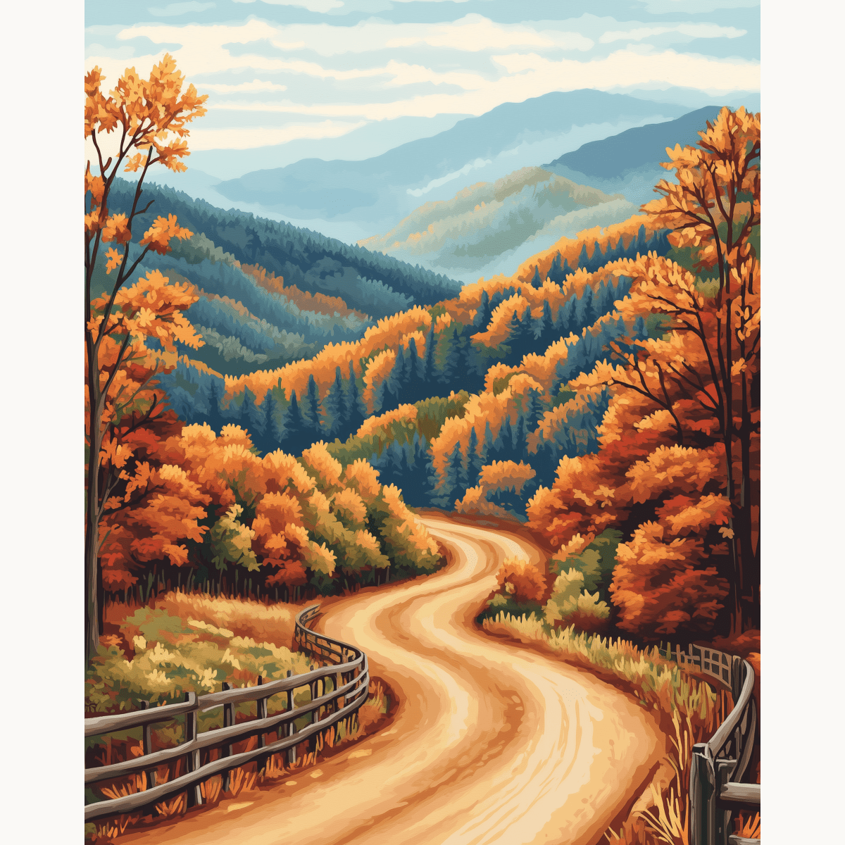 Country Roads - Number Artist Paint by Numbers Kits