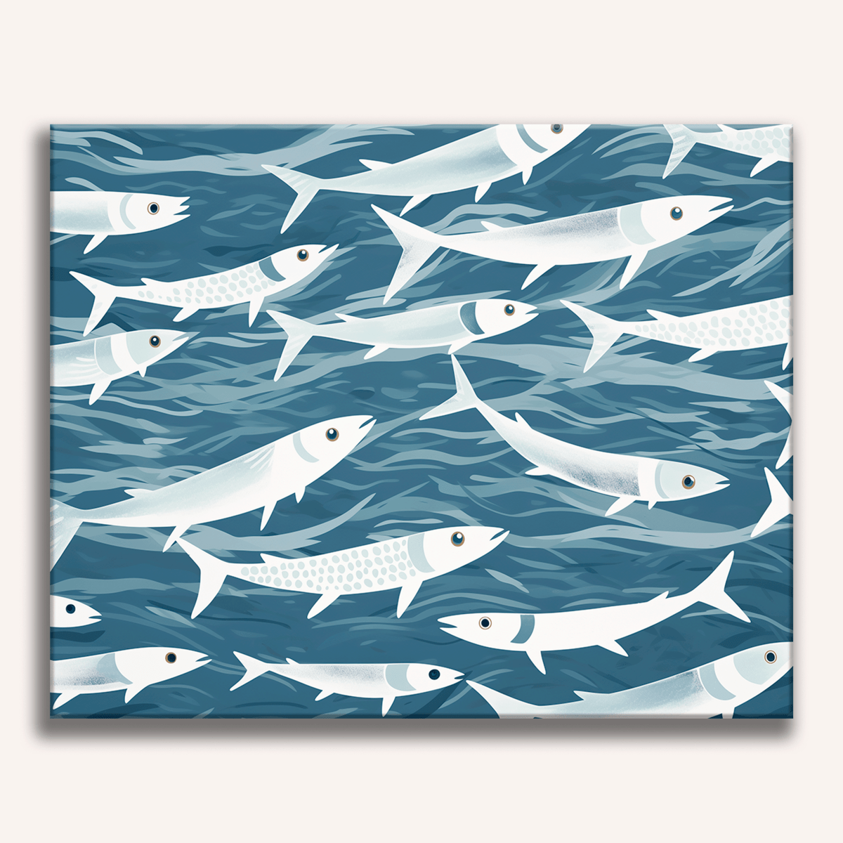 The image depicts a lively marine scene.