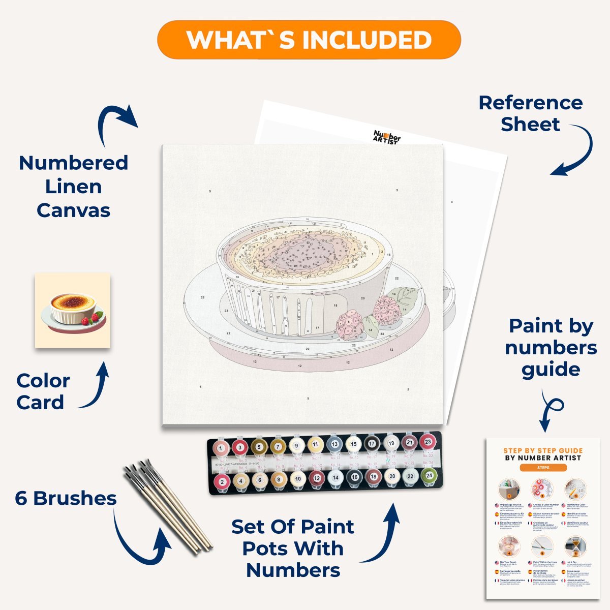 Delicate Creme Brulee - Number Artist Paint by Numbers Kits