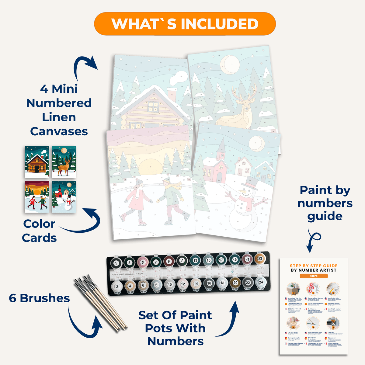 Snowy Village Charm - Number Artist Paint by Numbers Kits