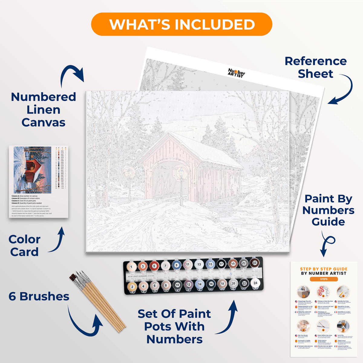 Covered Bridge Glow - Number Artist Paint by Numbers Kits