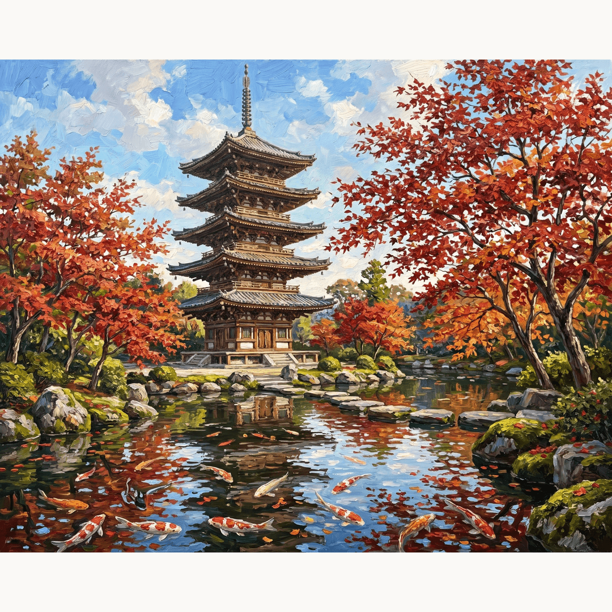 Temple Garden Peace - Number Artist Paint by Numbers Kits