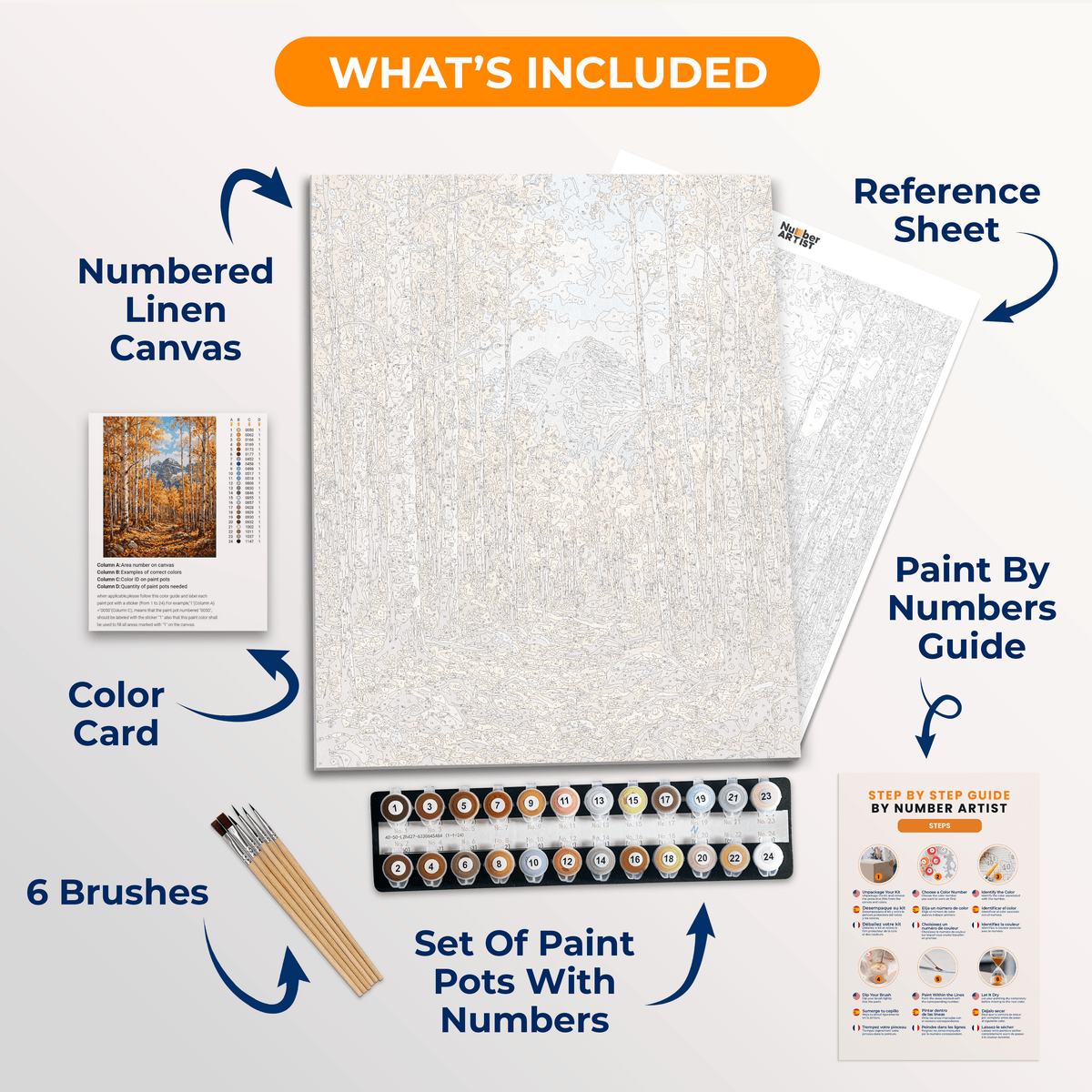 Golden Aspens - Number Artist Paint by Numbers Kits