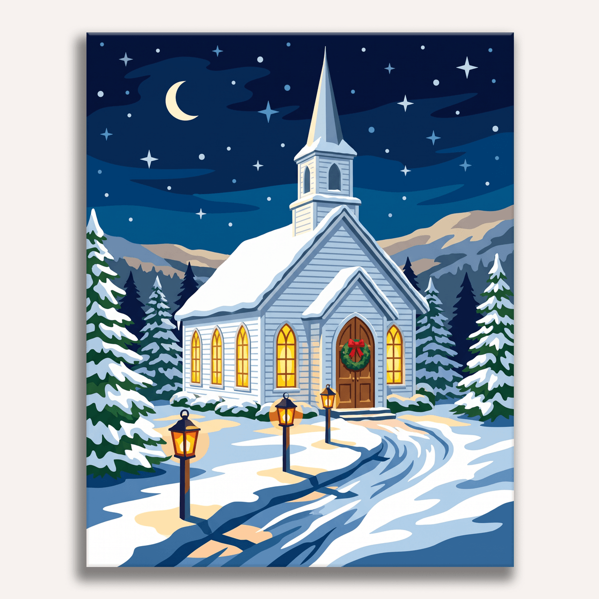 Silent Night Chapel - Number Artist Paint by Numbers Kits