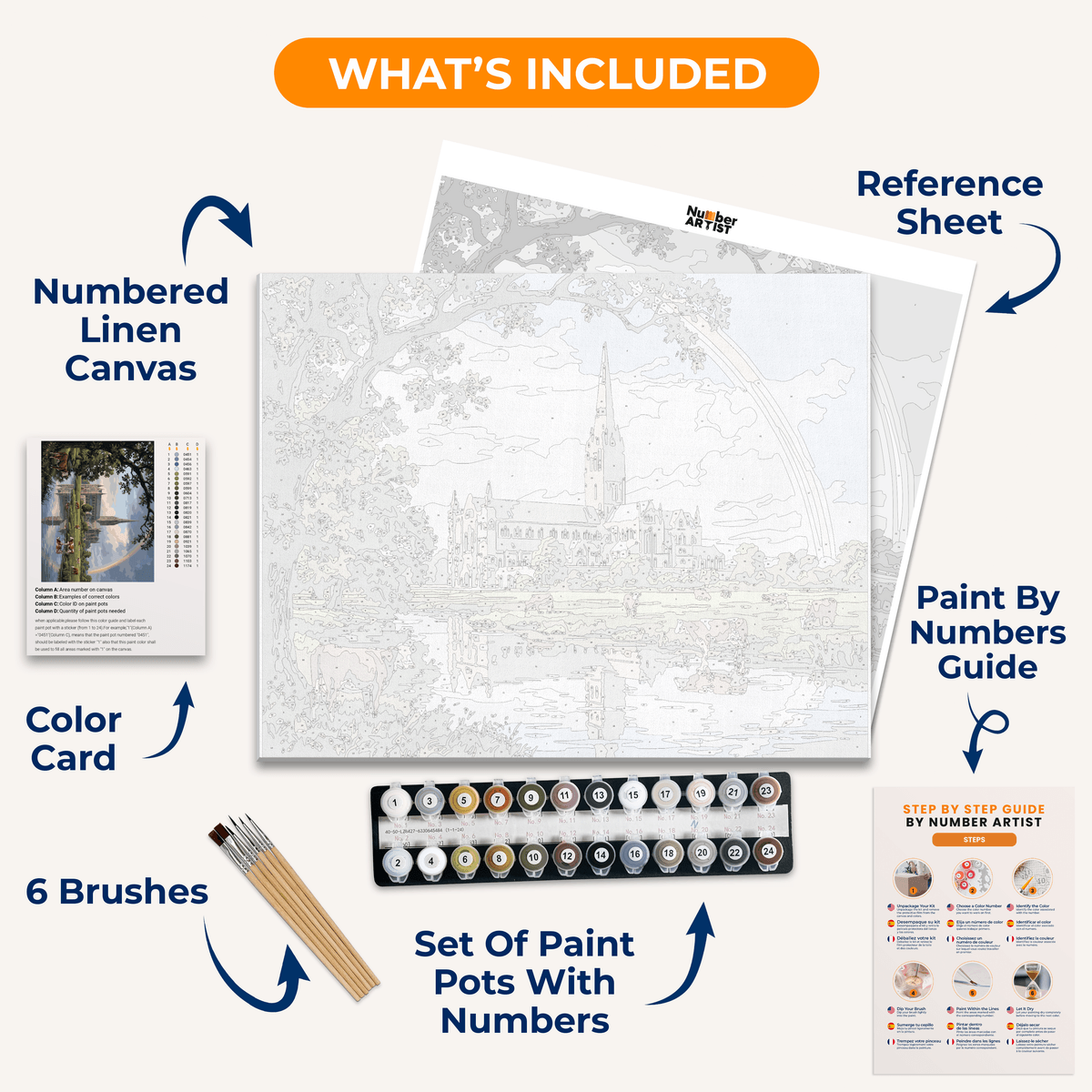 Salisbury Rainbow Meadow - Number Artist Paint by Numbers Kits