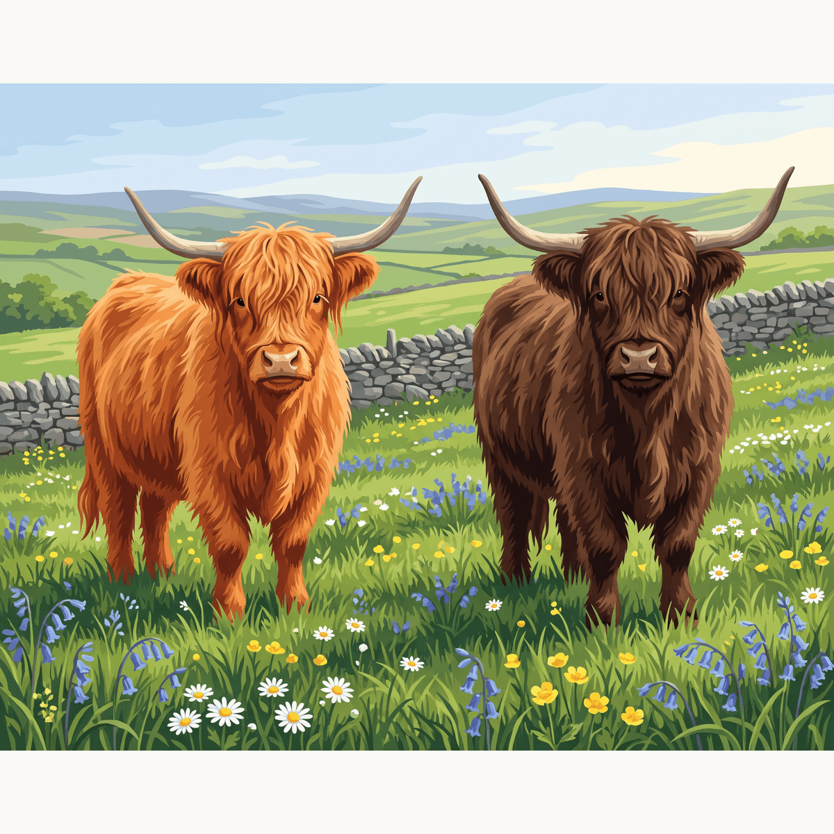 Bluebell Pasture Pair - Number Artist Paint by Numbers Kits
