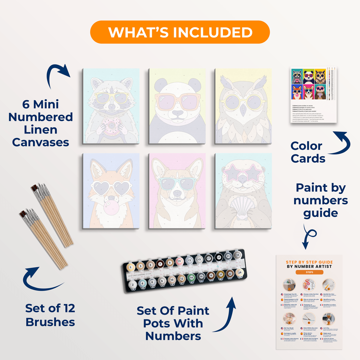 Pop Art Animals Vol. 2 - Number Artist Paint by Numbers Kits