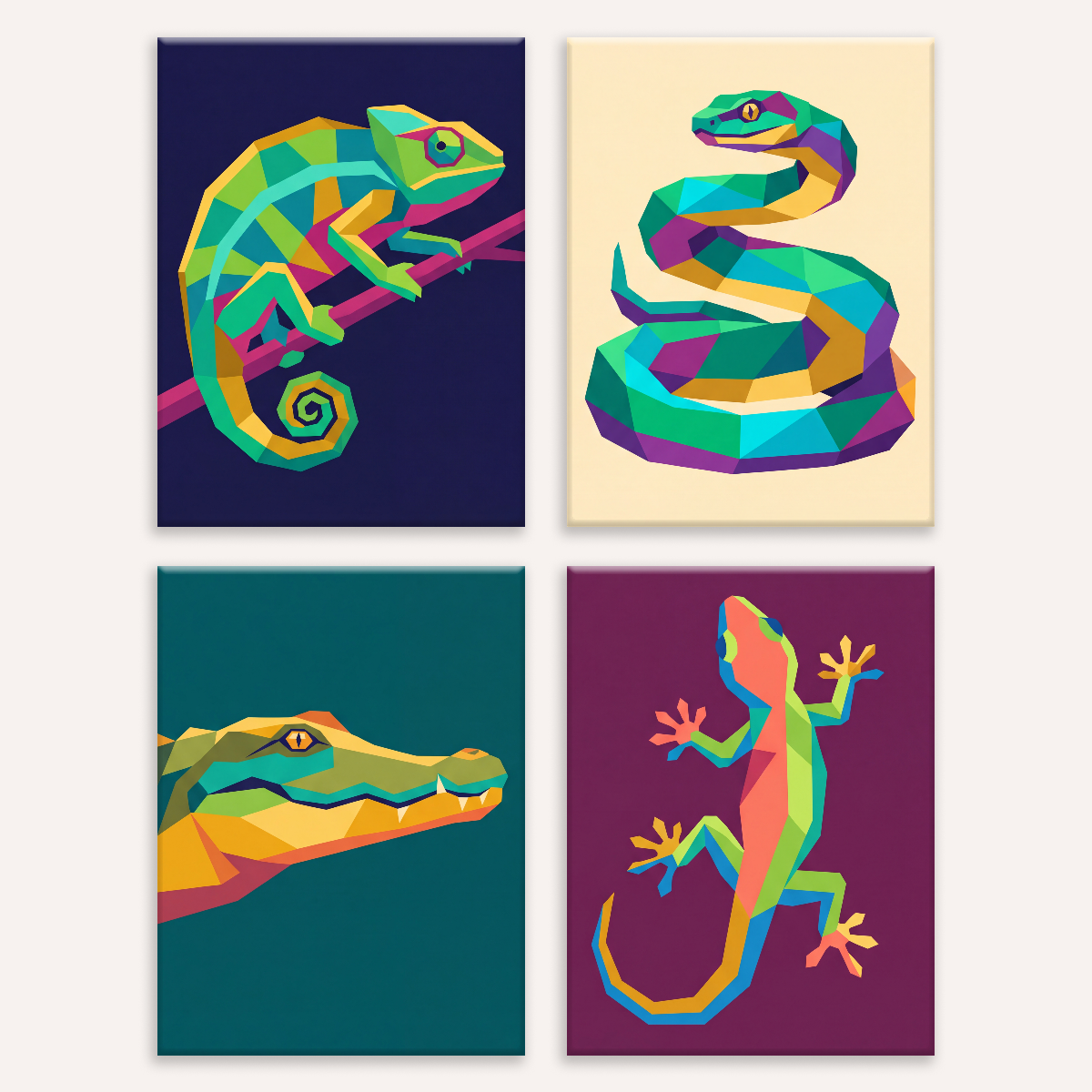 Polygonal Reptiles - Number Artist Paint by Numbers Kits
