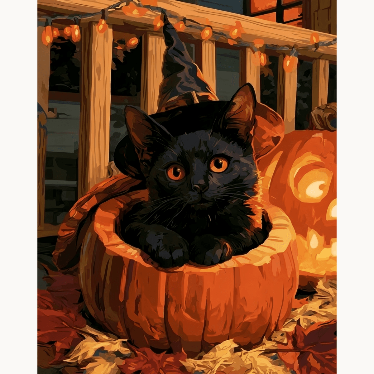 Pumpkin Peek-a-Boo - Number Artist Paint by Numbers Kits