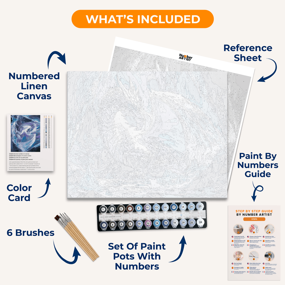 Crystal Dragon - Number Artist Paint by Numbers Kits