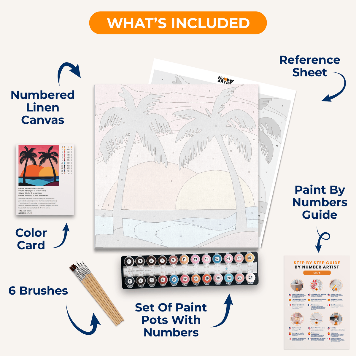 Tropical Haven - Number Artist Paint by Numbers Kits
