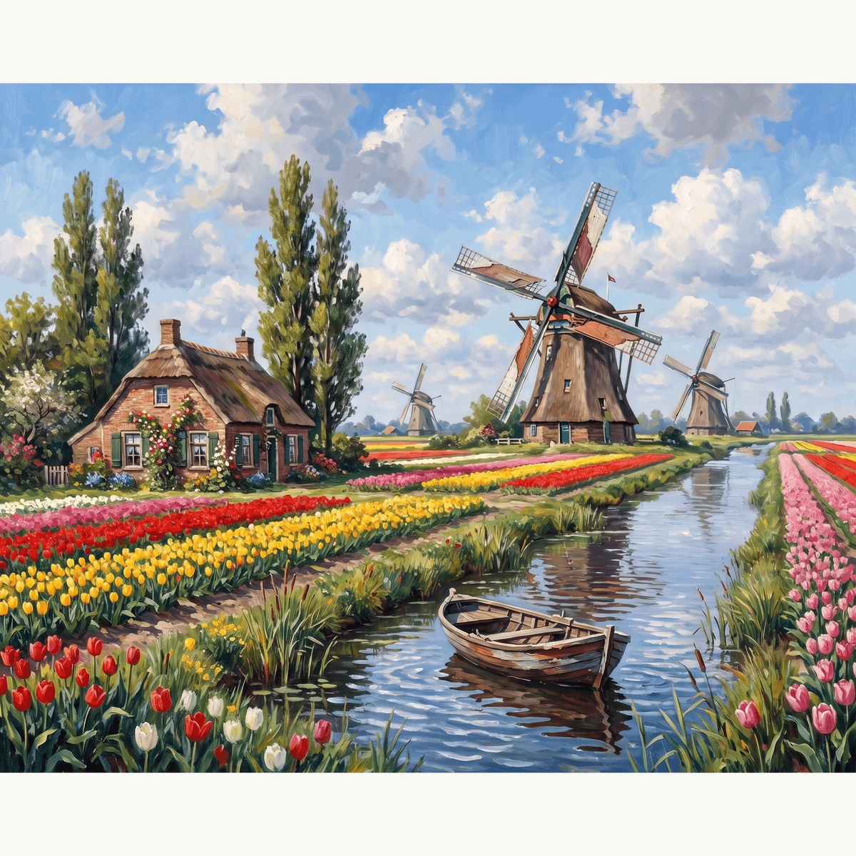 Dutch Windmills Tulips - Number Artist Paint by Numbers Kits