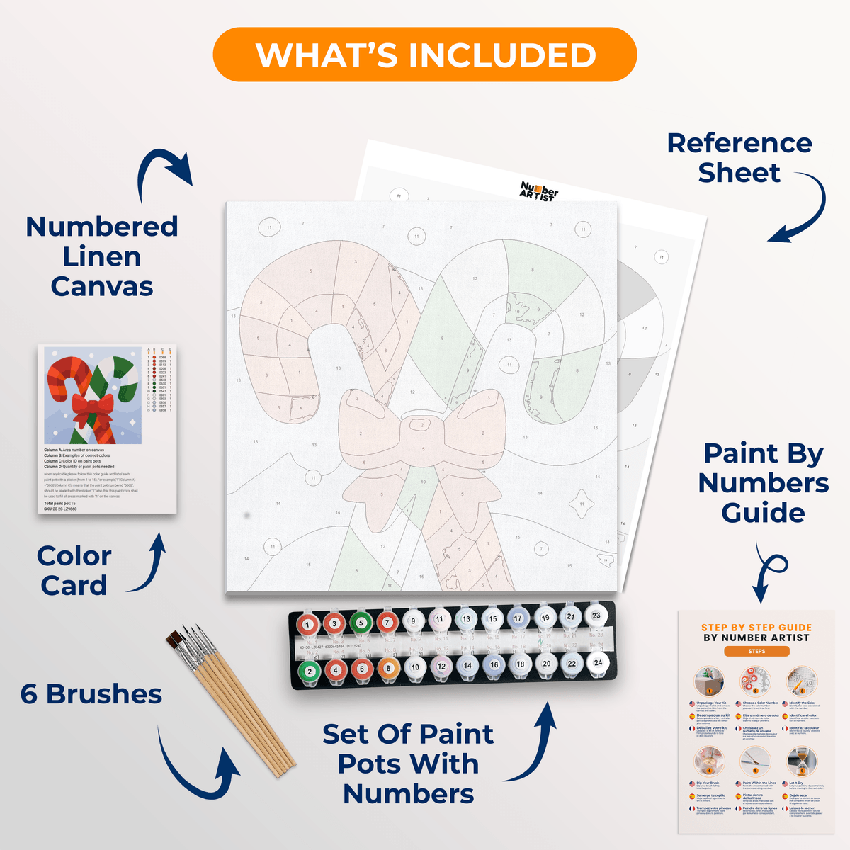 Crossed Canes - Number Artist Paint by Numbers Kits