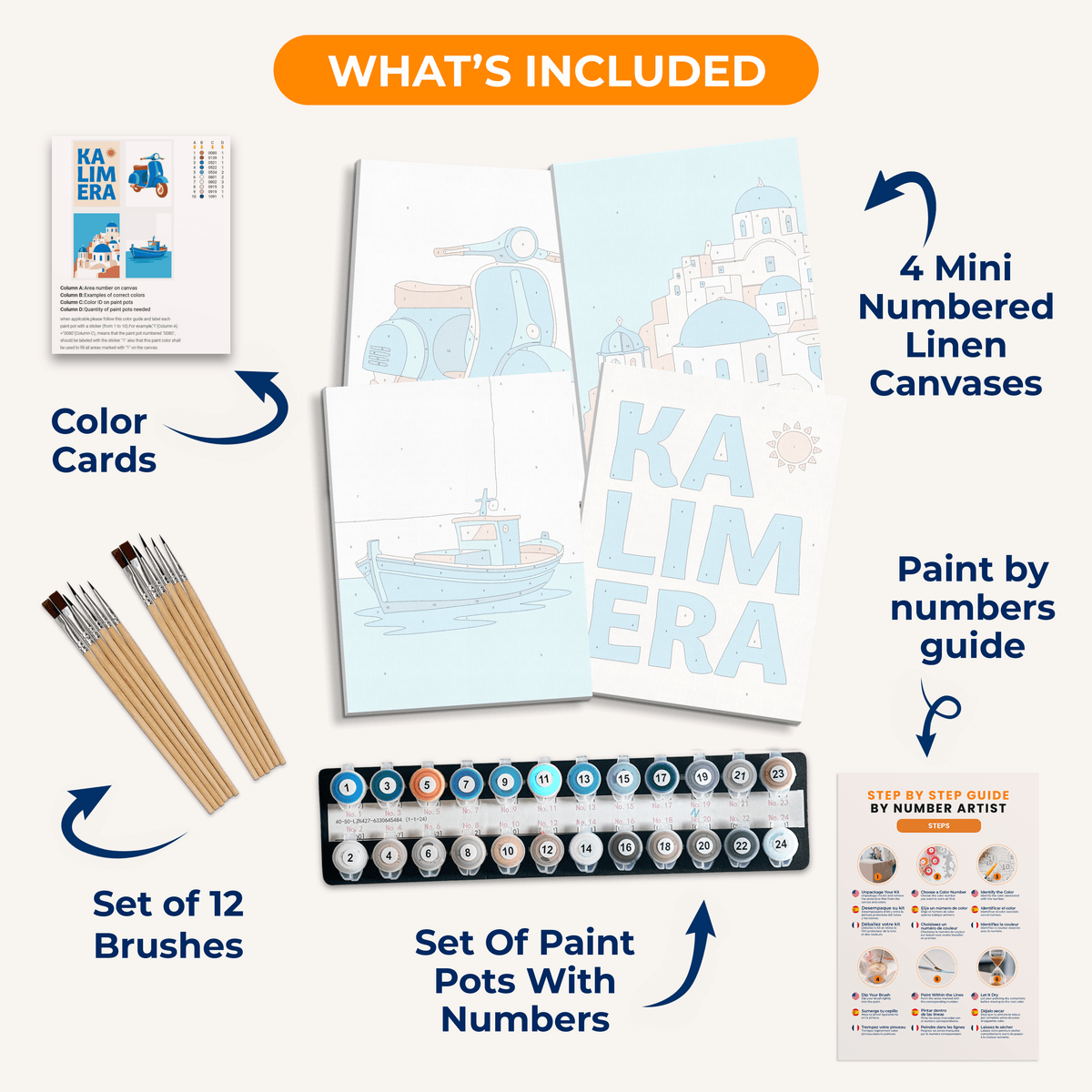 Greek Island Escape - Number Artist Paint by Numbers Kits