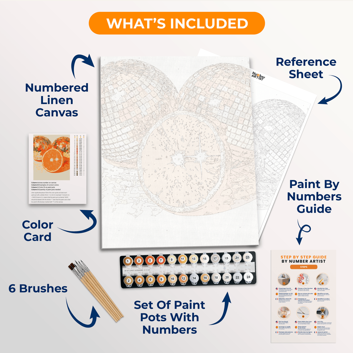 Orange Disco - Number Artist Paint by Numbers Kits