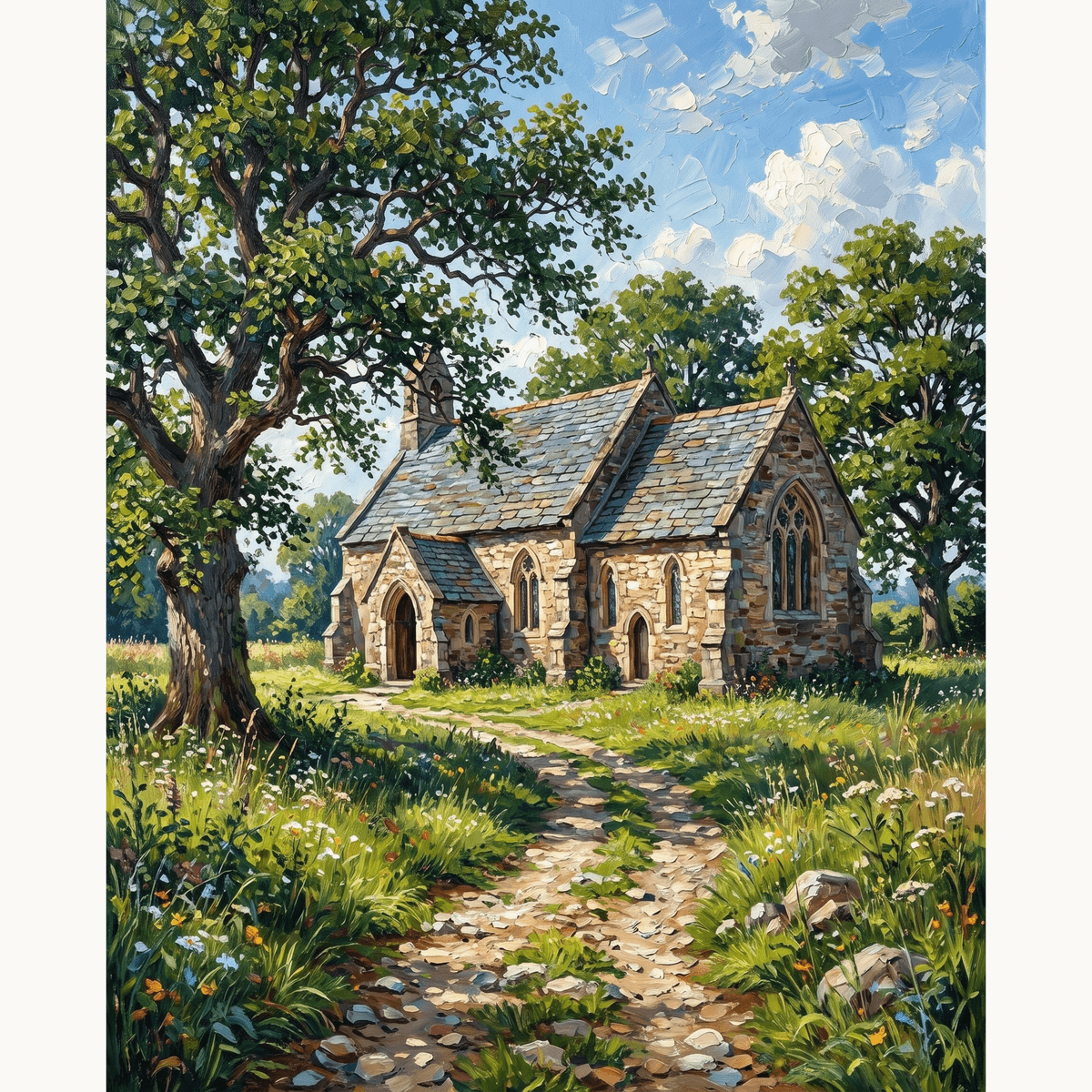 Countryside Chapel - Number Artist Paint by Numbers Kits
