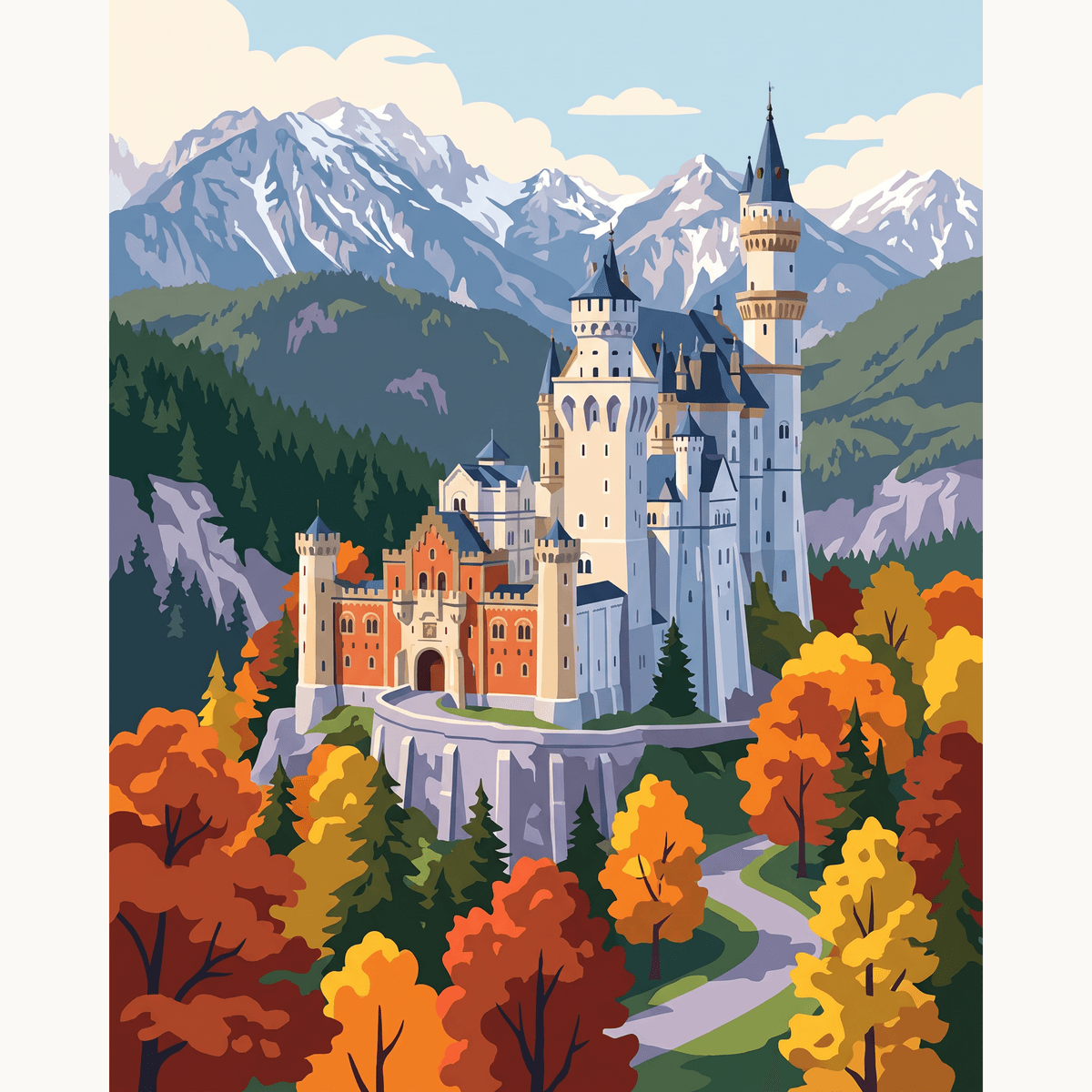 Autumn Fairytale Castle - Number Artist Paint by Numbers Kits