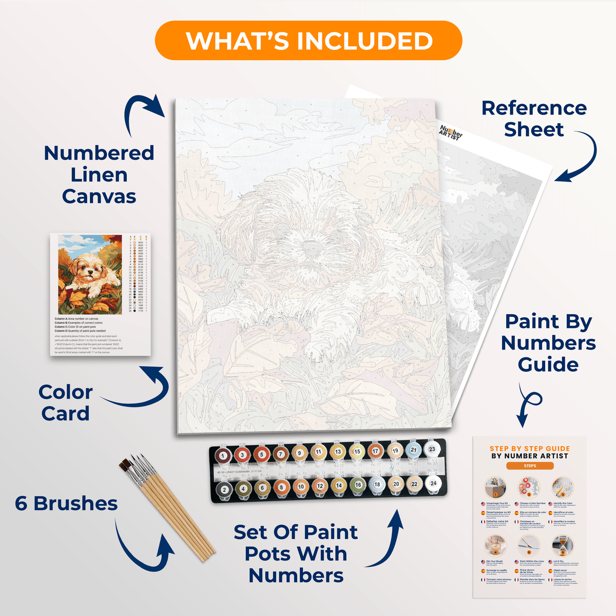 Puppy's Fall - Number Artist Paint by Numbers Kits
