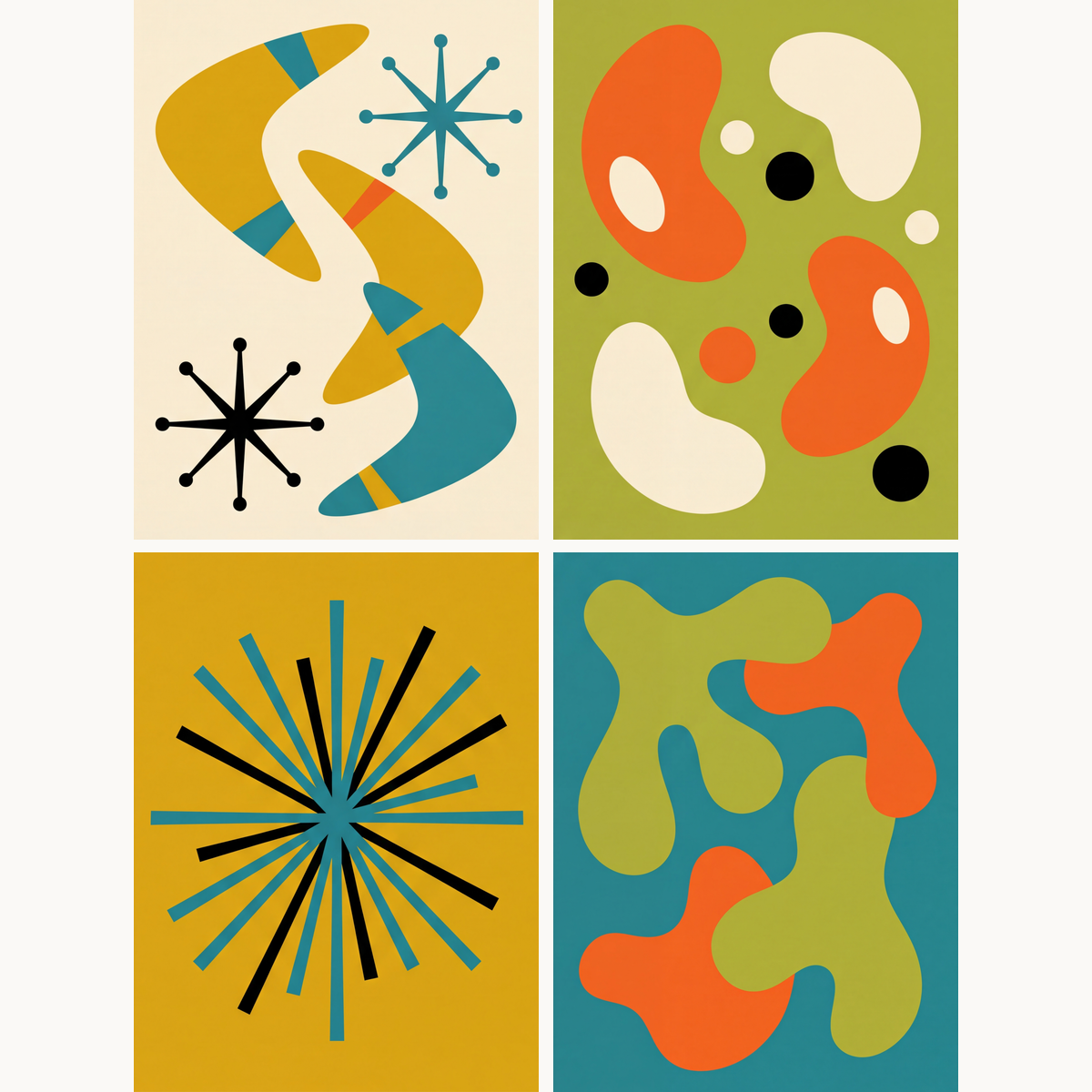 Atomic Age Abstracts - Number Artist Paint by Numbers Kits