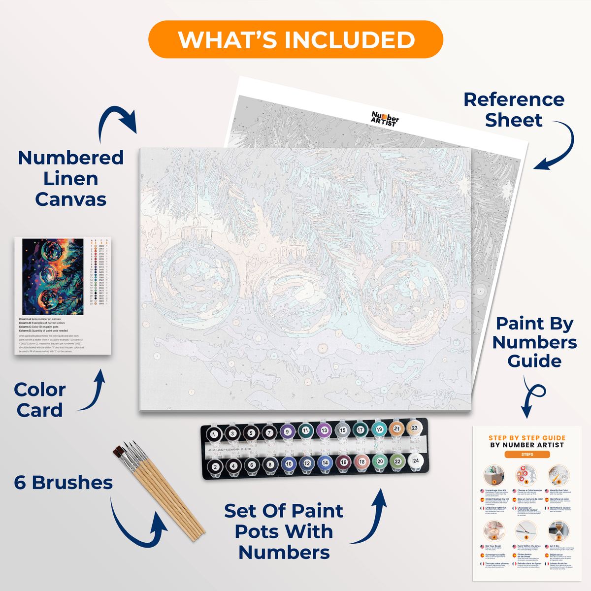 Vibrant Baubles - Number Artist Paint by Numbers Kits