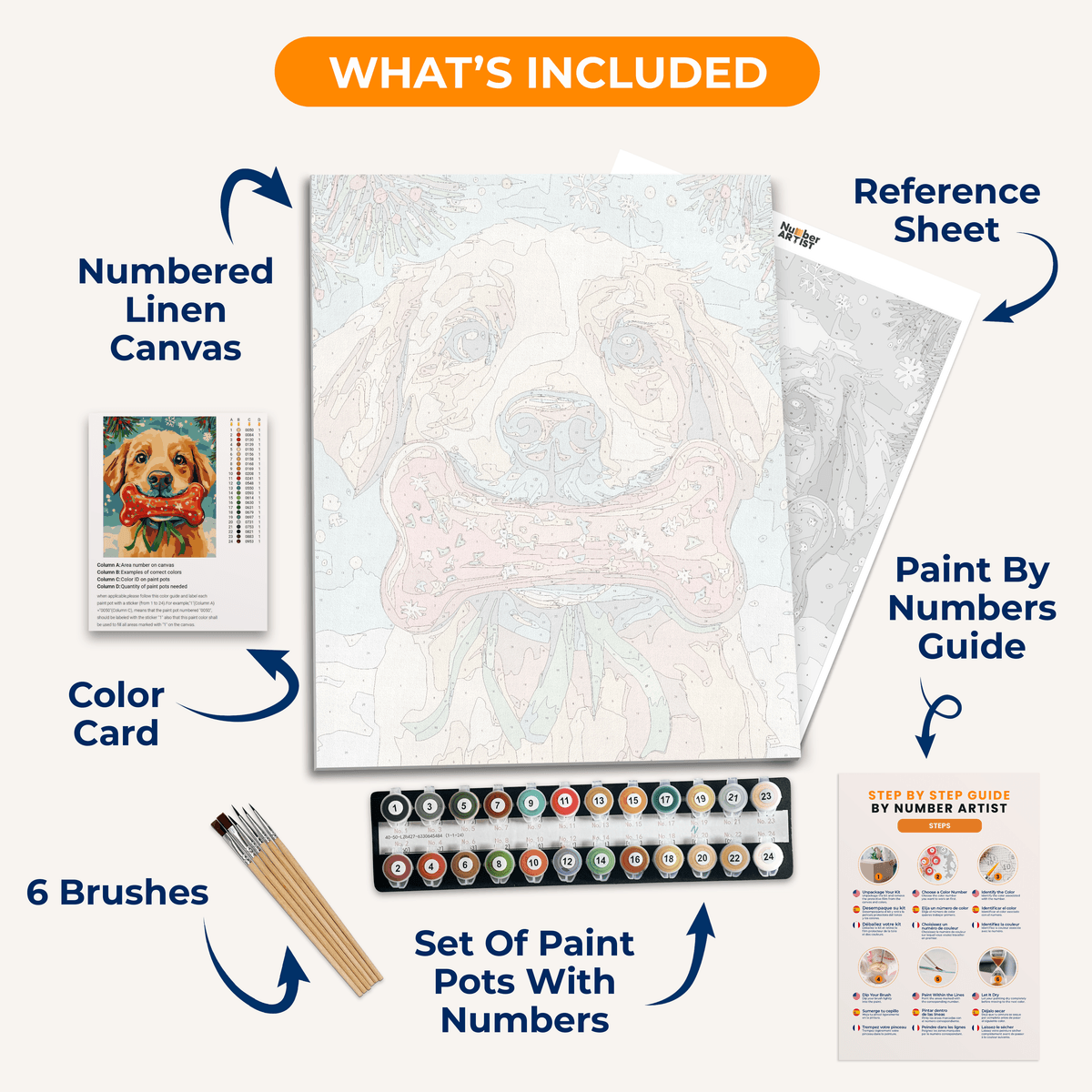 Puppy Present - Number Artist Paint by Numbers Kits