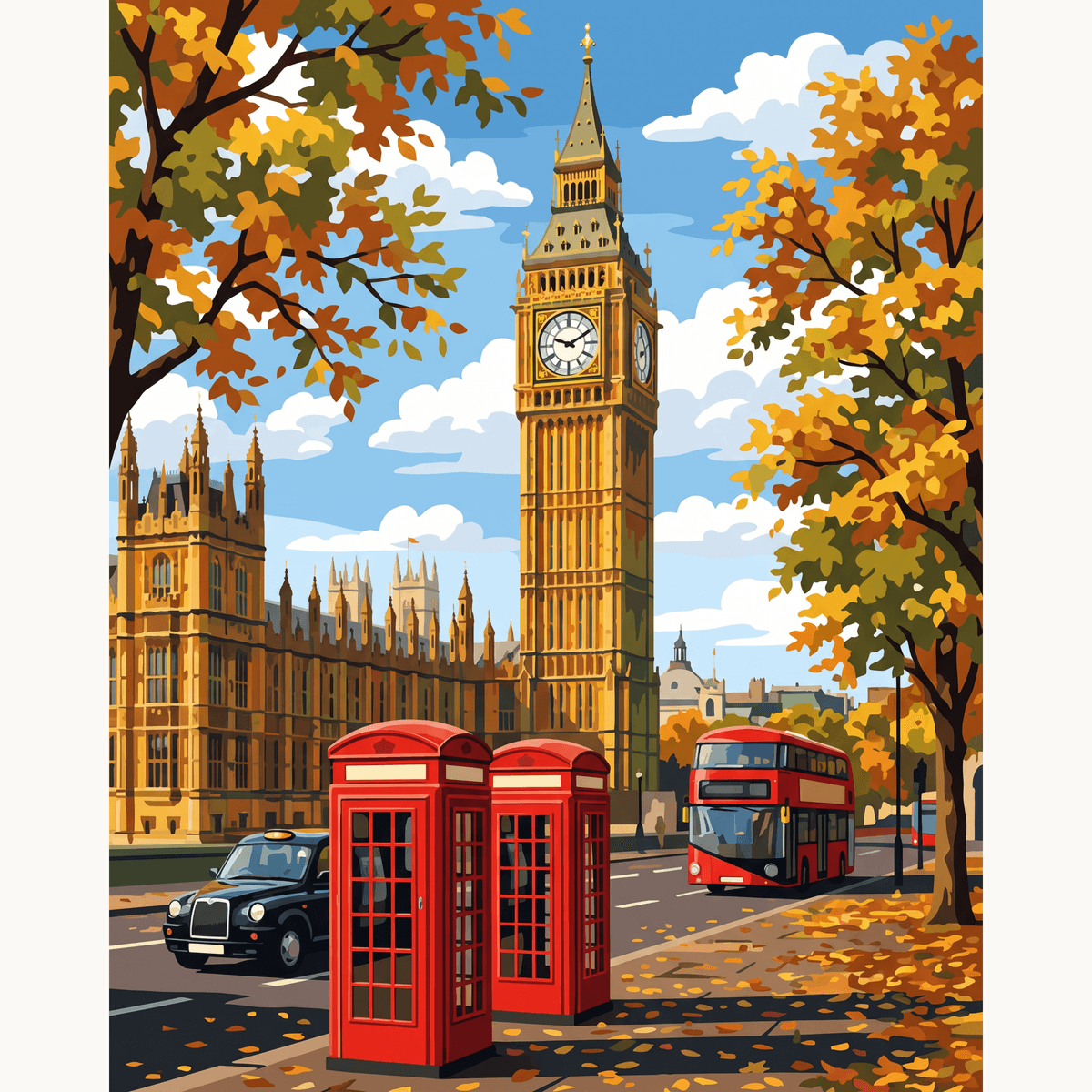 Parliament Square Autumn - Number Artist Paint by Numbers Kits